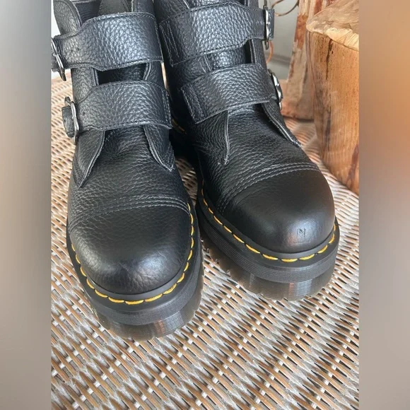 Dr. Martens Devon Flower Buckle Platform Boots – Black | Size 10 grunge goth - Picture 12 of 12